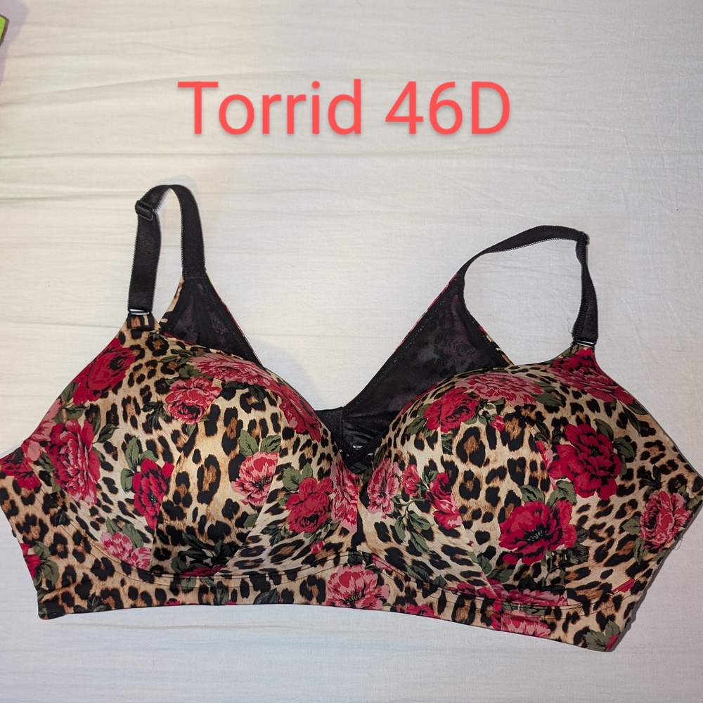 Torrid Leopard and Floral Print Bra